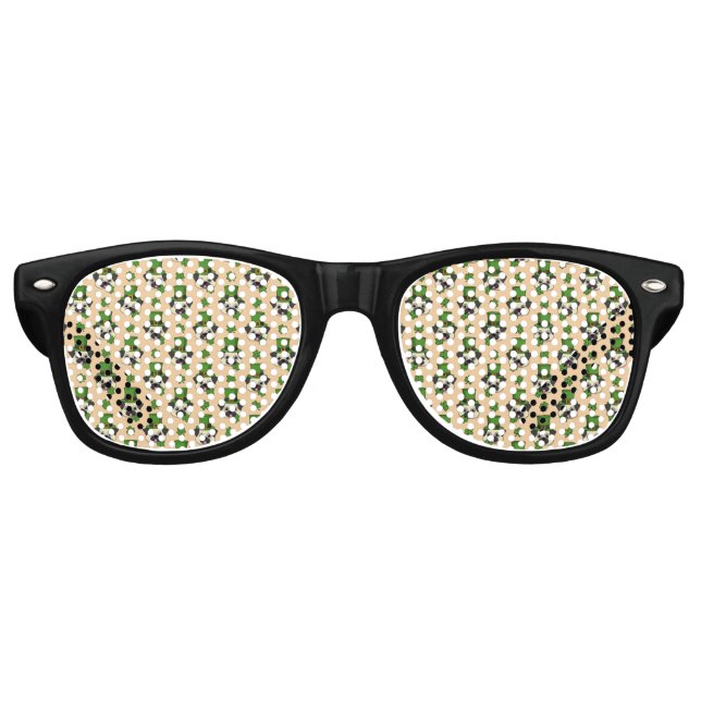 Lunettes De Fête Retro Chien mignon avec Casquette et Shamrock St Patrick (Devant)