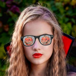 Lunettes De Fête Retro Citrouille Grin