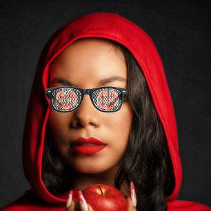Lunettes De Fête Retro Citrouille Scare-Wht