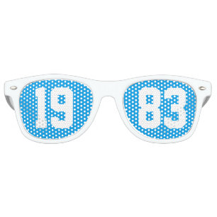 Lunettes De Fête Retro Classe de 1983 40e Lycée Réunion Bleu Blanc
