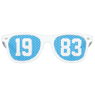 Lunettes De Fête Retro Classe de 1983 40e Lycée Réunion Bleu Blanc
