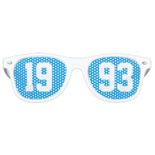 Lunettes De Fête Retro Classe de 1993 30e Lycée Réunion Bleu Blanc
