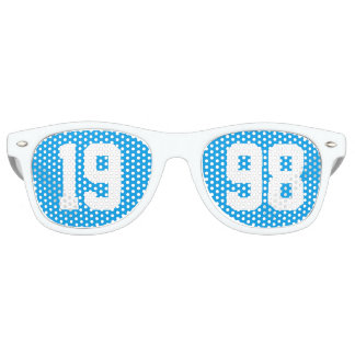 Lunettes De Fête Retro Classe de 1998 25e Lycée Réunion Bleu Blanc