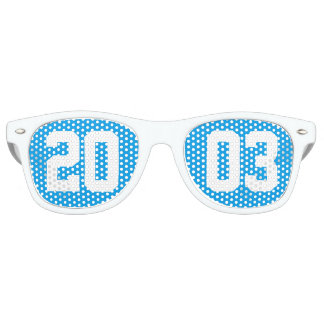 Lunettes De Fête Retro Classe de 2003 20e Lycée Réunion Bleu Blanc