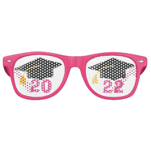 Lunettes De Fête Retro Classe de 2022 Senior Girls Pink Graduation Party