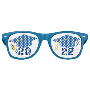 Lunettes De Fête Retro Classe de cool de 2022 Senior Blue Graduation Part