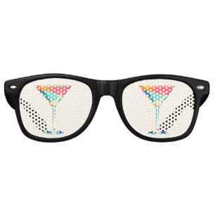 Lunettes De Fête Retro Cocktail Martini Bold Colorful 80s Retro