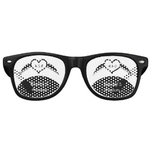 Lunettes De Fête Retro Coeur ailé gothique Mariage Personnalisé Monogramm