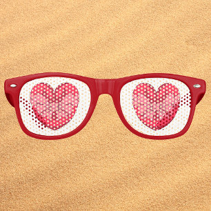 Lunettes De Fête Retro Cœur avec pointe de flèche et nœud