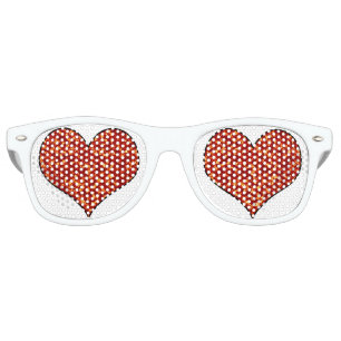 Lunettes De Fête Retro Coeur en feu