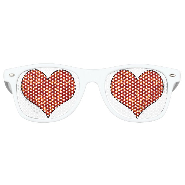 Lunettes De Fête Retro Coeur en feu (Devant)