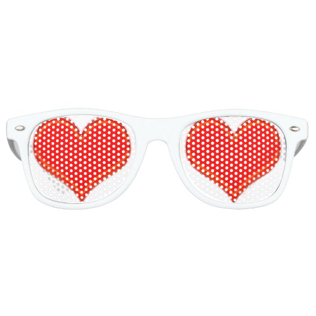 Lunettes De Fête Retro Coeurs, dans l'amour (Devant)