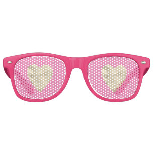 Lunettes De Fête Retro Coeurs de glamour rose or