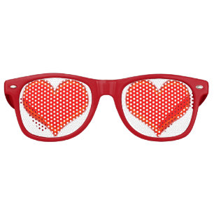 Lunettes De Fête Retro Cœurs, En Amour
