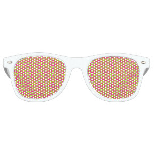 Lunettes De Fête Retro Coeurs Galore rose et vert