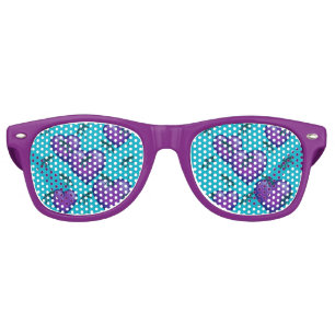 Lunettes De Fête Retro Coeurs pourpres et libellules
