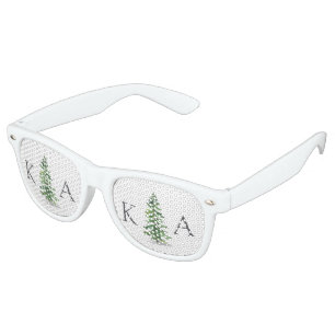 Lunettes De Fête Retro Collection de Mariages de la forêt de pins d'aquar