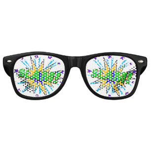 Lunettes De Fête Retro Comic Pop Art Green Yellow SLAM Nouveauté Plaisir 