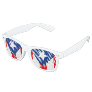 Lunettes De Fête Retro Conception de drapeau de Puerto Rico2 -