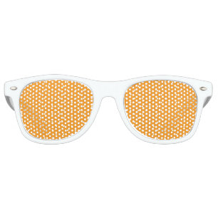 Lunettes De Fête Retro Conception orange de point de polka