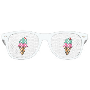Lunettes De Fête Retro Cônes de crème glacée colorée cool
