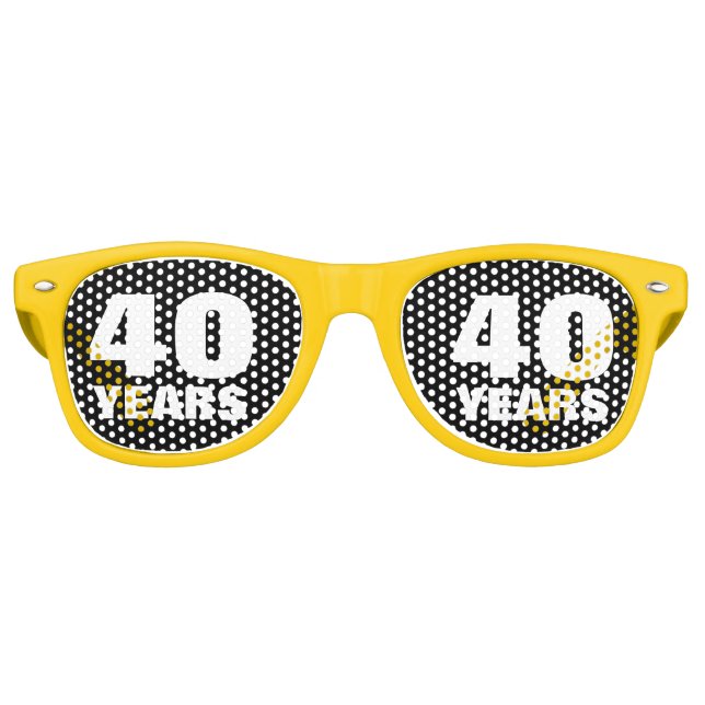 Lunettes De Fête Retro Cool 40ème Mariage Anniversaire nuances de fête (Devant)