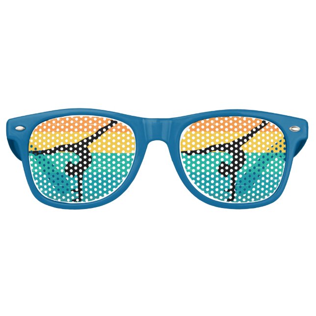 Lunettes De Fête Retro Cool Custom Femme Gymnastique Coucher du soleil (Devant)