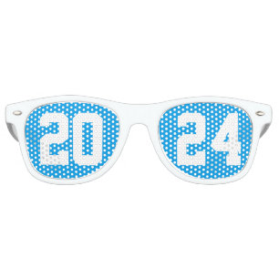 Lunettes De Fête Retro cool de la fête de graduation 2024 Varsity bleue