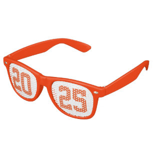 Lunettes De Fête Retro cool du Parti des diplômés 2025 Orange Varsity