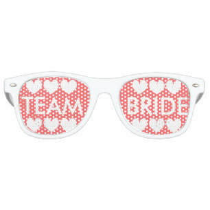 Lunettes De Fête Retro Coral rose Équipe mariée bachelorette nuances