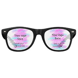 Lunettes De Fête Retro Couleur d'aquarelle rouge simple ajouter votre log
