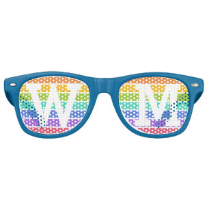 Lunettes De Fête Retro Couleurs arc-en-ciel teintes personnalisées monog