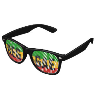 Lunettes De Fête Retro COULEURS DE DRAPEAU RASTAFARI + vos idées