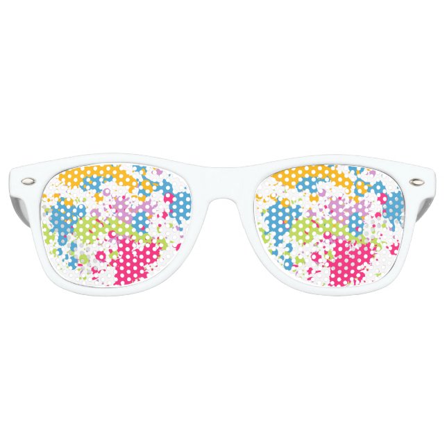 Lunettes De Fête Retro Couleurs de la partie Paint Splatter (Devant)