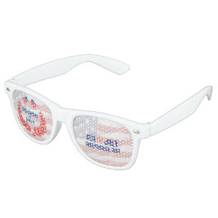Lunettes De Fête Retro Couleurs du drapeau américain 4 juillet personnali
