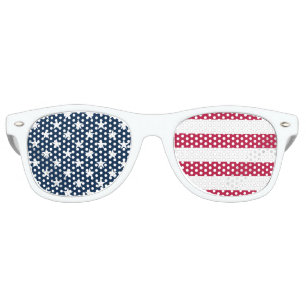 Lunettes De Fête Retro Couleurs officielles États-Unis Flag Party