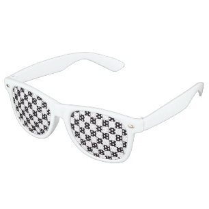 Lunettes De Fête Retro Courses d'automobiles/motif d'échecs + votre