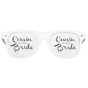 Lunettes De Fête Retro Cousin de Bride Black on White