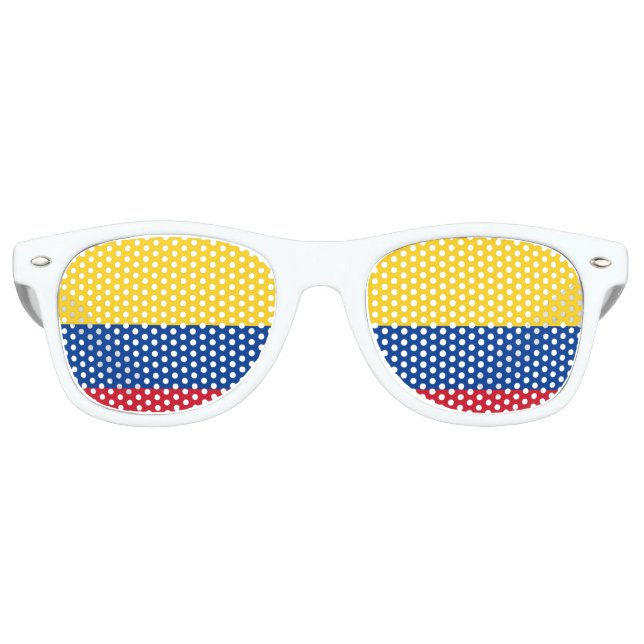 Lunettes De Fête Retro Coussins du drapeau de la Colombie (Devant)