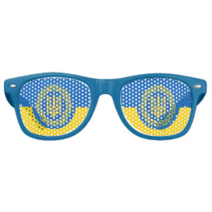 Lunettes De Fête Retro Coussins du Parti & Ukraine / Drapeau ukrainien