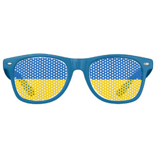 Lunettes De Fête Retro Coussins du Parti & Ukraine / Drapeau ukrainien