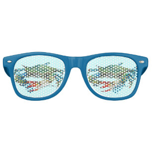 Lunettes De Fête Retro Crabe bleu
