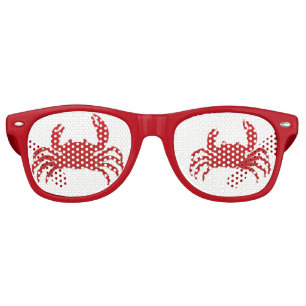 Lunettes De Fête Retro Crabes de la fête d'été de plage
