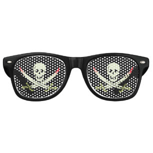 Lunettes De Fête Retro Crâne de pirate et sabres d'abordage croisés