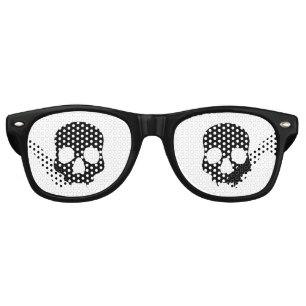 Lunettes De Fête Retro Crâne gothique noir