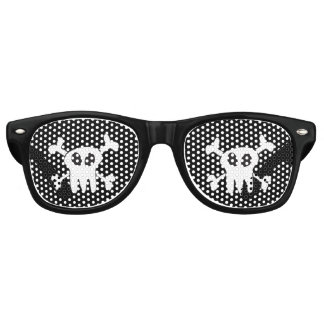 Lunettes De Fête Retro Crâne noir et blanc