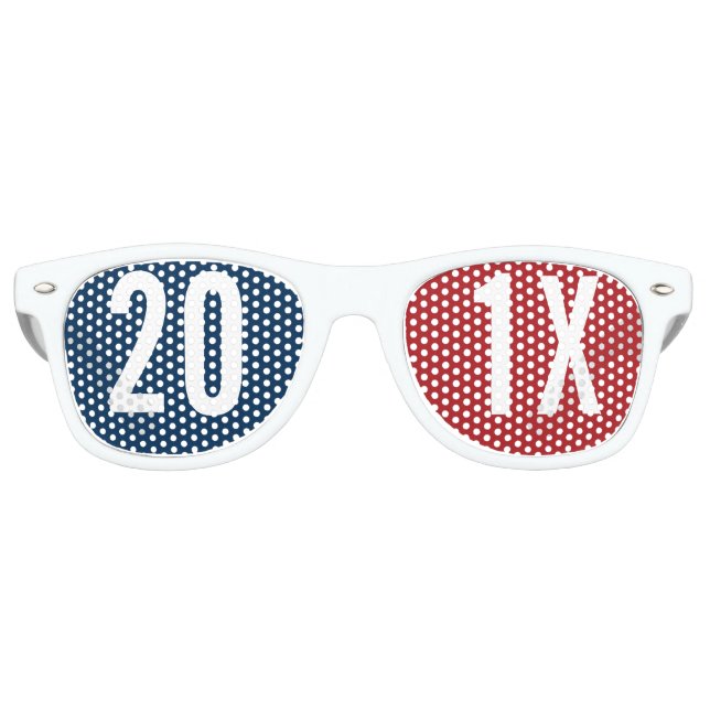 Lunettes De Fête Retro Créez votre propre Joyeuse fête du Nouvel An rouge (Devant)