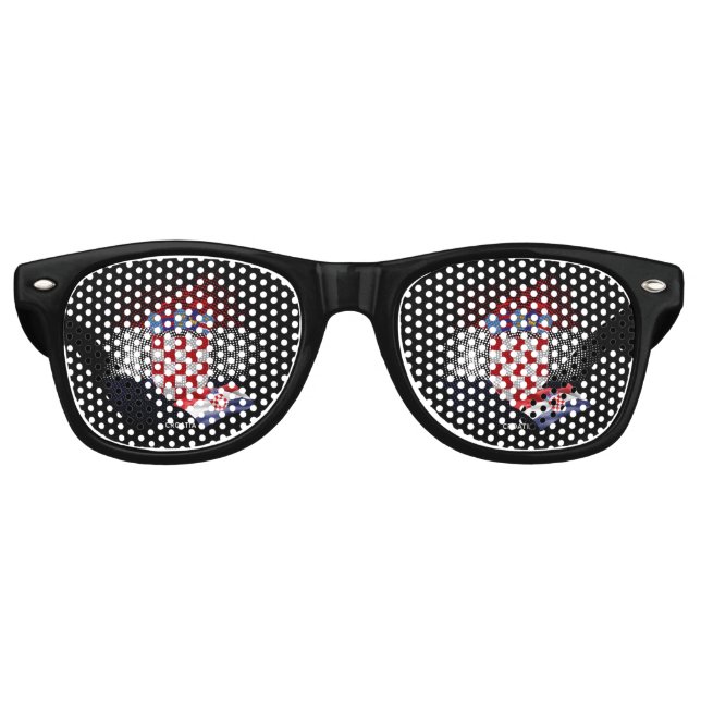 Lunettes De Fête Retro Croatia flag (Devant)