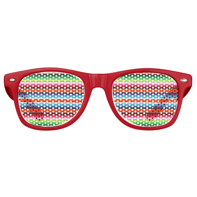 Lunettes De Fête Retro Cuisine traditionnelle espagnole Serape Fiesta mex (Devant)