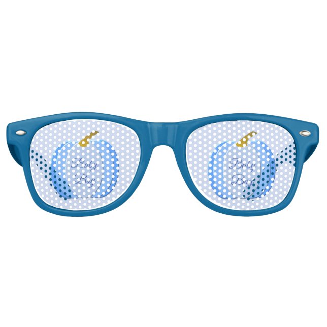 Lunettes De Fête Retro Cute Blue Baby Boy Citrouille Baby shower personna (Devant)